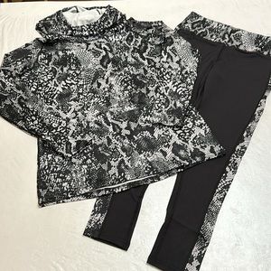 PMX Cowl Hoodie/Legging Set- Grey snake prt